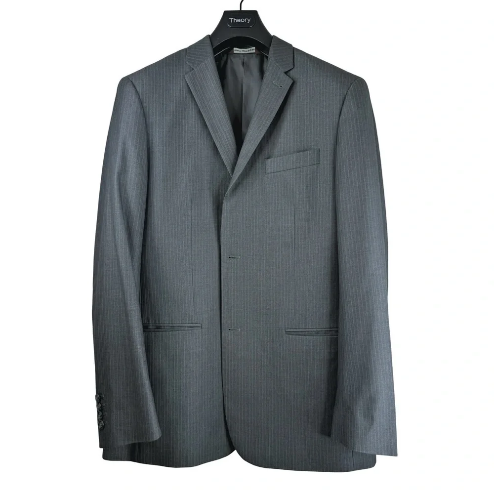 PERRY ELLIS Men's Grey Pin Striped SUIT JACKET Immaculate Condition 42 Regular